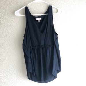 Olivia Palermo + Chelsea28 Navy Silk Blouse Medium